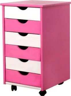 Rollcontainer PIJII, Pink/weiß Von Inter Link