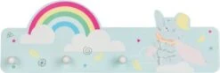 Dumbo Garderobe Mit 3 Haken, Grau Mit Regenbogen