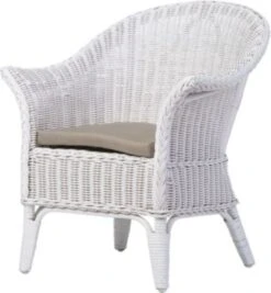 CHILDHOME Korbstuhl Inkl. Sitzkissen, Weiß