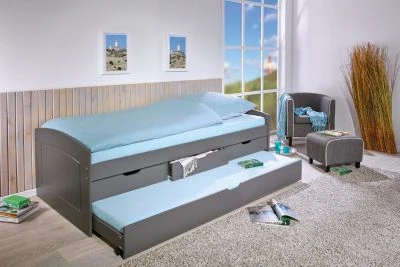 Inter Link Funktionsbett Rieka, 90 X 200 Cm, Grau Lackiert 4 Inter Link Funktionsbett Rieka, 90 X 200 Cm, Grau Lackiert – Bild 2