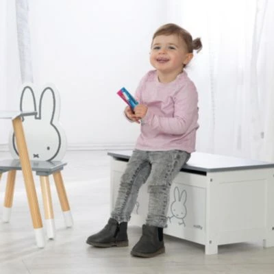 Roba Spielzeugtruhe MIFFY, Weiß/grau 4 Roba Spielzeugtruhe MIFFY, Weiß/grau – Bild 2