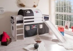 TICAA Rutschbett "Manuel" Kiefer Weiß Motiv