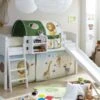 TICAA Hochbett Mit Rutsche Rutschbett "Ekki" Country Kiefer Weiß Motiv -Mytoys Home Store 12474631 01