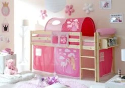 TICAA Hochbett "Malte" Kiefer Natur Motiv