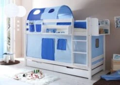 TICAA Etagenbett "Marcel" Kiefer Weiß Classic