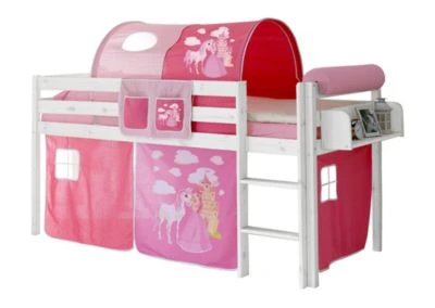 TICAA Hochbett "Malte" Kiefer Weiß Motiv 3 TICAA Hochbett "Malte" Kiefer Weiß Motiv