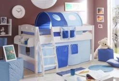 TICAA Hochbett "Kenny R" Kiefer Weiß Classic