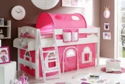 TICAA Hochbett "Kenny R" Kiefer Weiß Classic