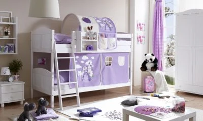 TICAA Etagenbett "Erni" Country Kiefer Weiß Motiv 3 TICAA Etagenbett "Erni" Country Kiefer Weiß Motiv