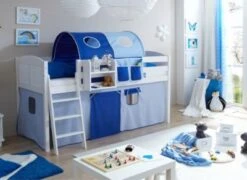 TICAA Hochbett "Eric" Country Kiefer Weiß Classic