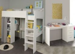 PARISOT Hochbett Taylor Set Weiß - Grau Loft