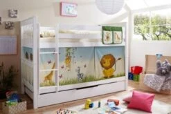 TICAA Etagenbett Sammy Buche Massiv Weiß