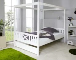 TICAA Himmelbett Lino Kiefer Weiß 140x200