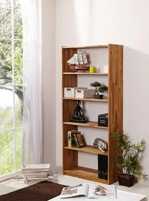 TICAA Standregal Bücherregal Eiche Massiv 3 TICAA Standregal Bücherregal Eiche Massiv