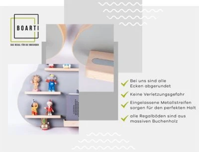 BOARTI Wandregal Für Die Hörspielbox Buchstabe F, Grau 8 BOARTI Wandregal Für Die Hörspielbox Buchstabe F, Grau – Bild 6