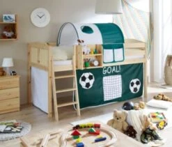 TICAA Hochbett "Eric" Country Kiefer Natur Motiv