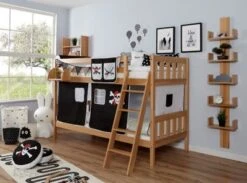 TICAA Etagenbett "Erni" Vertikal Buche Natur