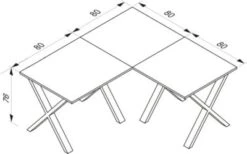 VCM Eckschreibtisch Schreibtisch Computer Winkeltisch Lona T. 80 Cm X Silber -Mytoys Home Store 14939168 03