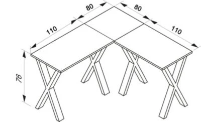 VCM Eckschreibtisch Schreibtisch Computer Winkeltisch Lona 80 X Schwarz 5 VCM Eckschreibtisch Schreibtisch Computer Winkeltisch Lona 80 X Schwarz – Bild 3