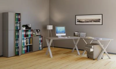 VCM Eckschreibtisch Schreibtisch Computer Winkeltisch Lona 50 X Silber 4 VCM Eckschreibtisch Schreibtisch Computer Winkeltisch Lona 50 X Silber – Bild 2