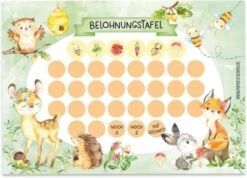 PAPIERDRACHEN Belohnungstafelset Waldtiere, 10 Bogen Inkl. Sticker