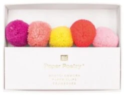 Rico Design Büroklammern XL Mit Pompon Pink, 5 Stück