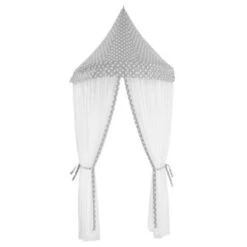 Howa Wand Baldachin Betthimmel Grau / Weiß "Henry"