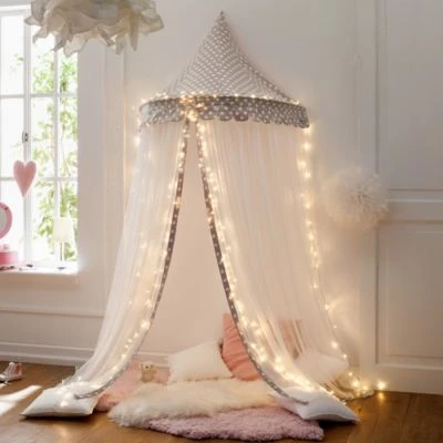 Howa Wand Baldachin Betthimmel Grau / Weiß "Henry" 5 Howa Wand Baldachin Betthimmel Grau / Weiß "Henry" – Bild 3