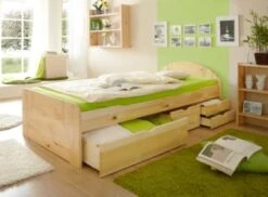 TICAA Schubkastenbett Erna Kiefer Natur 90 X 200 Cm