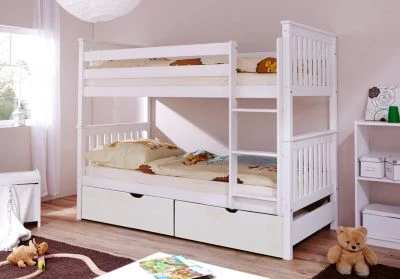 TICAA Etagenbett Sammy Kiefer Weiß 3 TICAA Etagenbett Sammy Kiefer Weiß