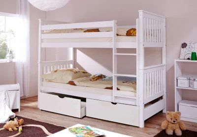 TICAA Etagenbett Sammy Kiefer Weiß 4 TICAA Etagenbett Sammy Kiefer Weiß – Bild 2