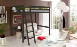 TICAA Hochbett Matthias 140 X 200 Cm Kiefer Grau