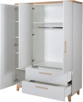 Roba Kleiderschrank 'Caro', 3 Türen, 2 Schubladen, Mit Soft Close-Technik, Drehtürenschrank, Möbel 6 Roba Kleiderschrank 'Caro', 3 Türen, 2 Schubladen, Mit Soft Close-Technik, Drehtürenschrank, Möbel – Bild 4