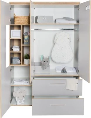 Roba Kleiderschrank 'Tobi', 3 Türen, 1 Schublade, Mit Soft Close-Technik, Drehtürenschrank 6 Roba Kleiderschrank 'Tobi', 3 Türen, 1 Schublade, Mit Soft Close-Technik, Drehtürenschrank – Bild 4