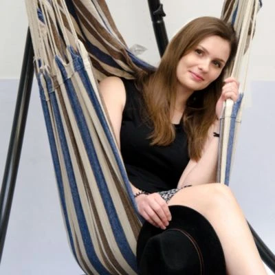 AMANKA XXL Hängestuhl HMG-40 Breite Blau-braune Streifen 7 AMANKA XXL Hängestuhl HMG-40 Breite Blau-braune Streifen – Bild 5