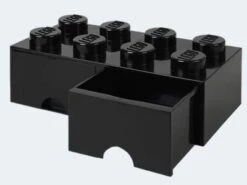 Room Copenhagen LEGO® Aufbewahrungsbox Storage Brick 8er Schwarz Mit Schublade, 50 X 25 X 18 Cm