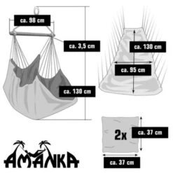 AMANKA Hängestuhl HMG-35 Lilac Grau + 2 Kissen -Mytoys Home Store 16874983 04