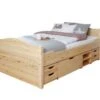 TICAA Einzelbett "Leni" 120x200 Kiefer Natur Leni (mit 4er Funktionsschubkästen) -Mytoys Home Store 16929340 01