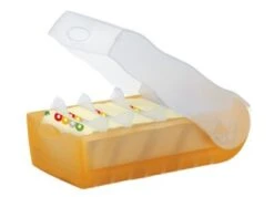 HAN Karteibox CROCO DIN A7 Quer Mit 5 Stützplatten Und 100 Karten, Transluzent-orange