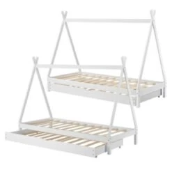 En.casa Kinderbett Mit Ausziehbett 90x200cm Tipi Indianer Bett Kojenbett In Verschiedenen Farben -Mytoys Home Store 17578389 03
