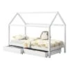 En.casa Kinderbett Mit Bettkasten Hausbett 90x200cm Kiefernholz Weiß -Mytoys Home Store 17578815 01