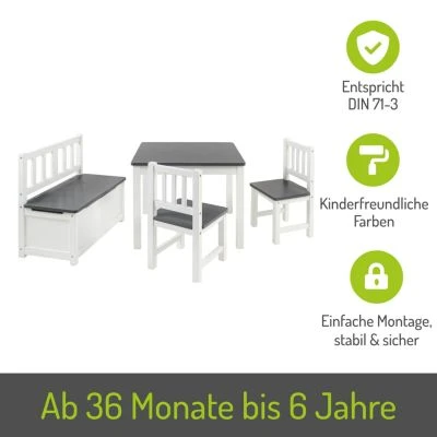 Bomi Kindersitzgruppe Anna Grau/Weiß 4 Bomi Kindersitzgruppe Anna Grau/Weiß – Bild 2