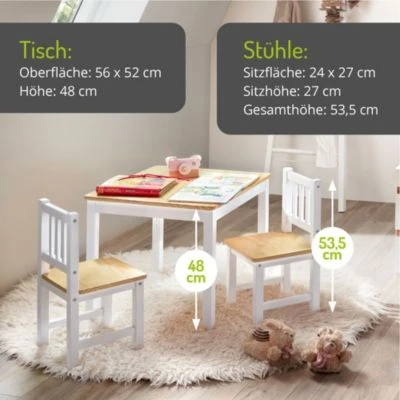 Bomi Kindersitzgruppe Amy Natur-Weiß 4 Bomi Kindersitzgruppe Amy Natur-Weiß – Bild 2