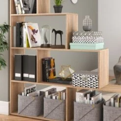 Vicco Treppenregal ASYM Raumteiler Sonoma Bücherregal Standregal Aktenregal Hochregal Aufbewahrung Regal -Mytoys Home Store 19334813 05