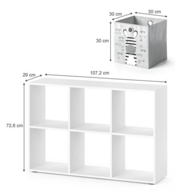 Vicco Kinderregal 6 Fächer Inklusive Kinder Faltboxen Bücherregal Aufbewahrungsregal Spielzeug 5 Vicco Kinderregal 6 Fächer Inklusive Kinder Faltboxen Bücherregal Aufbewahrungsregal Spielzeug – Bild 3