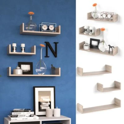 Vicco U Form Wandregal 3er Set Sonoma 4 Vicco U Form Wandregal 3er Set Sonoma – Bild 2