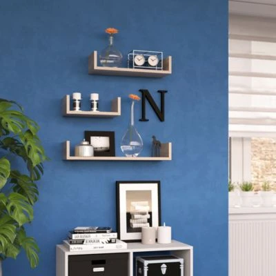 Vicco U Form Wandregal 3er Set Sonoma 6 Vicco U Form Wandregal 3er Set Sonoma – Bild 4