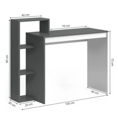 Vicco Schreibtisch Leo Anthrazit Weiß 5 Vicco Schreibtisch Leo Anthrazit Weiß – Bild 3