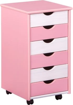 Inter Link ABC Rollcontainer TITJE, Rosa/weiß 4 Inter Link ABC Rollcontainer TITJE, Rosa/weiß – Bild 2