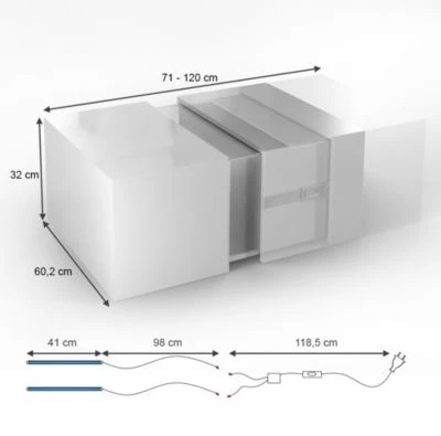Vicco Coutchtisch Dandy Weiß Hochglanz Mit Lampen 5 Vicco Coutchtisch Dandy Weiß Hochglanz Mit Lampen – Bild 3